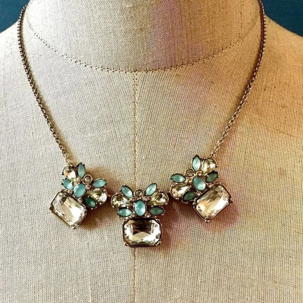 Banana Republic  blue rhinestone statement necklace
